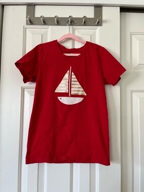 J. Crew Collector t-shirt, XS, red sail boat